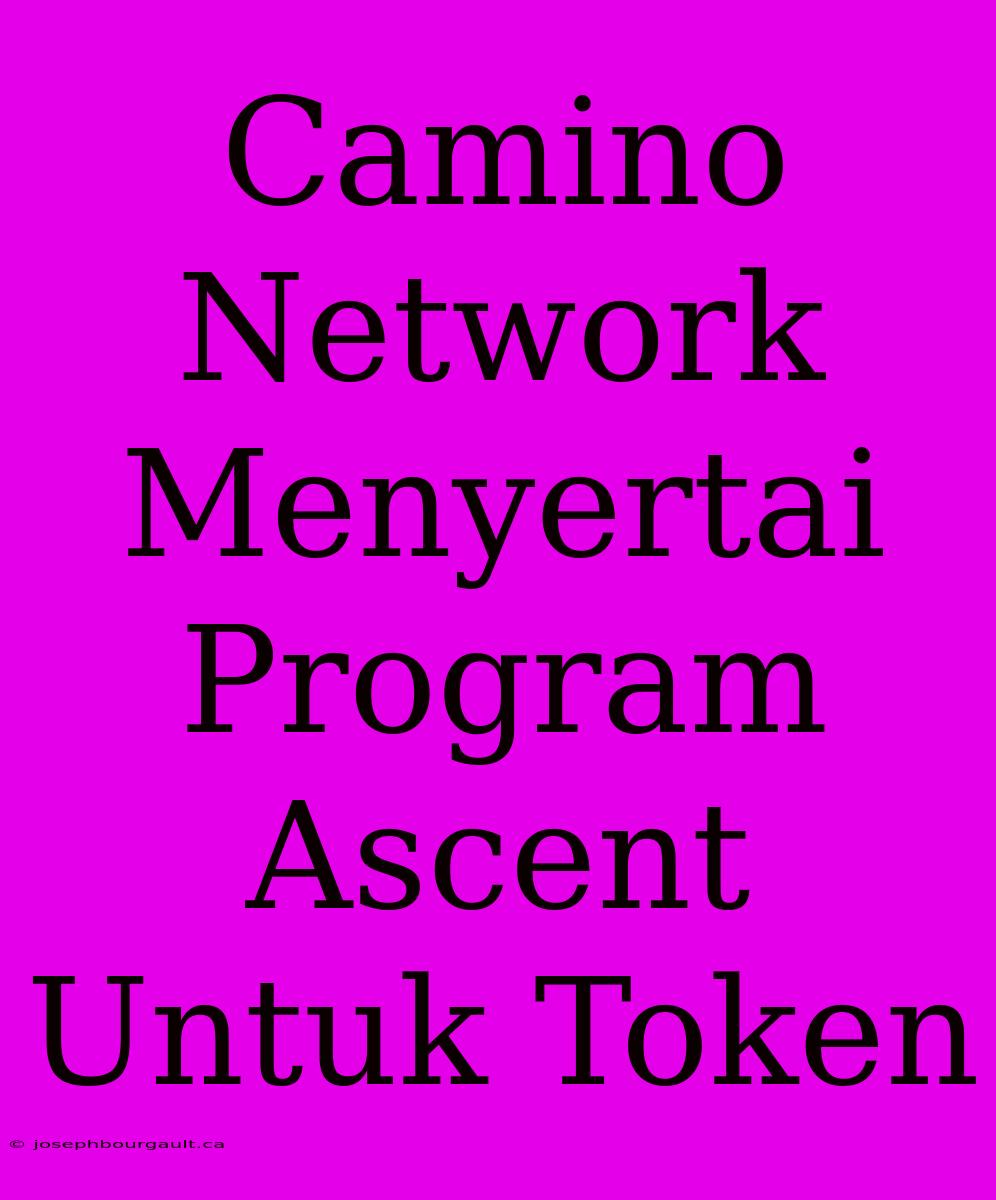 Camino Network Menyertai Program Ascent Untuk Token