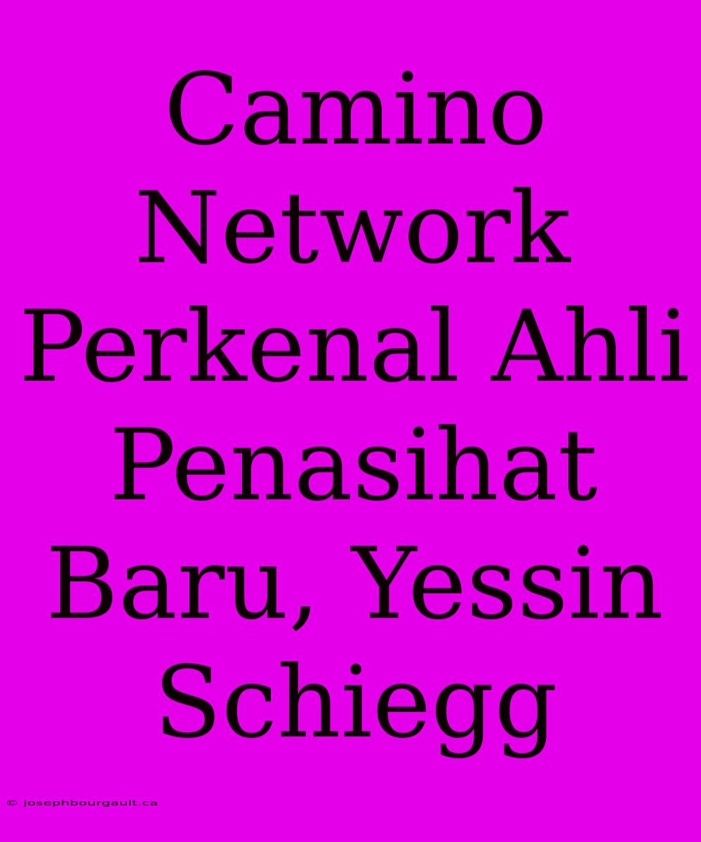 Camino Network Perkenal Ahli Penasihat Baru, Yessin Schiegg