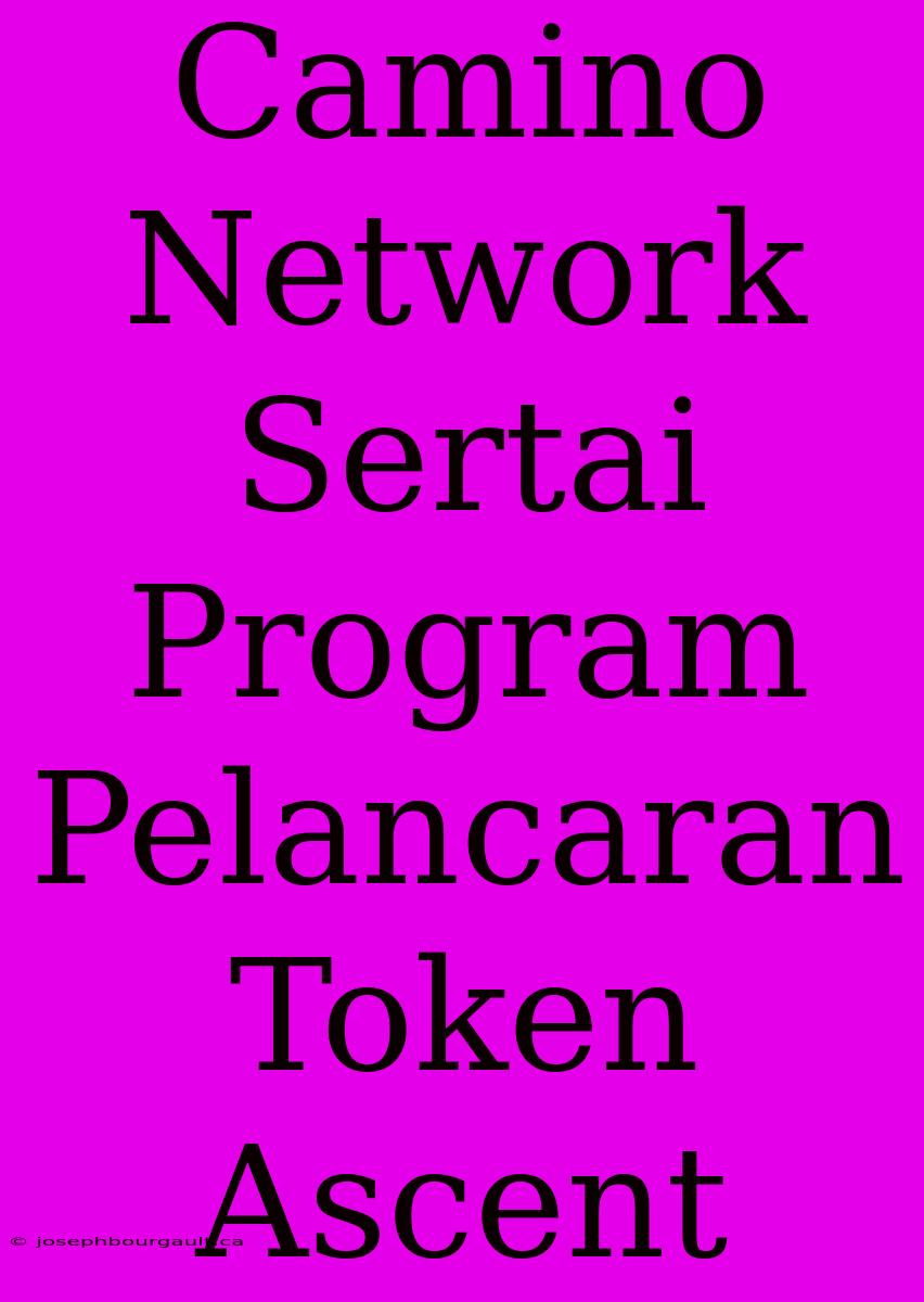 Camino Network Sertai Program Pelancaran Token Ascent