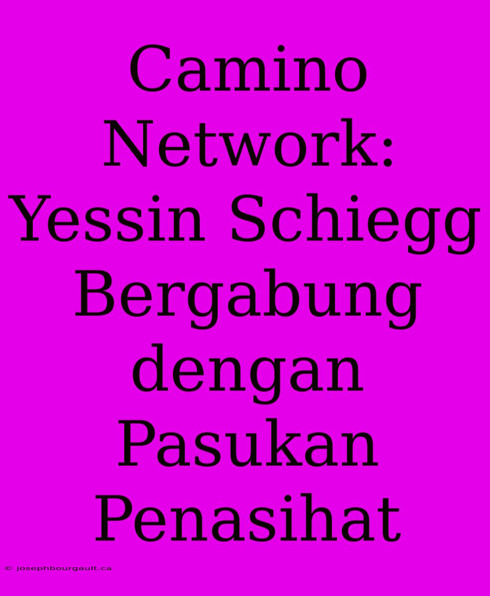 Camino Network: Yessin Schiegg Bergabung Dengan Pasukan Penasihat