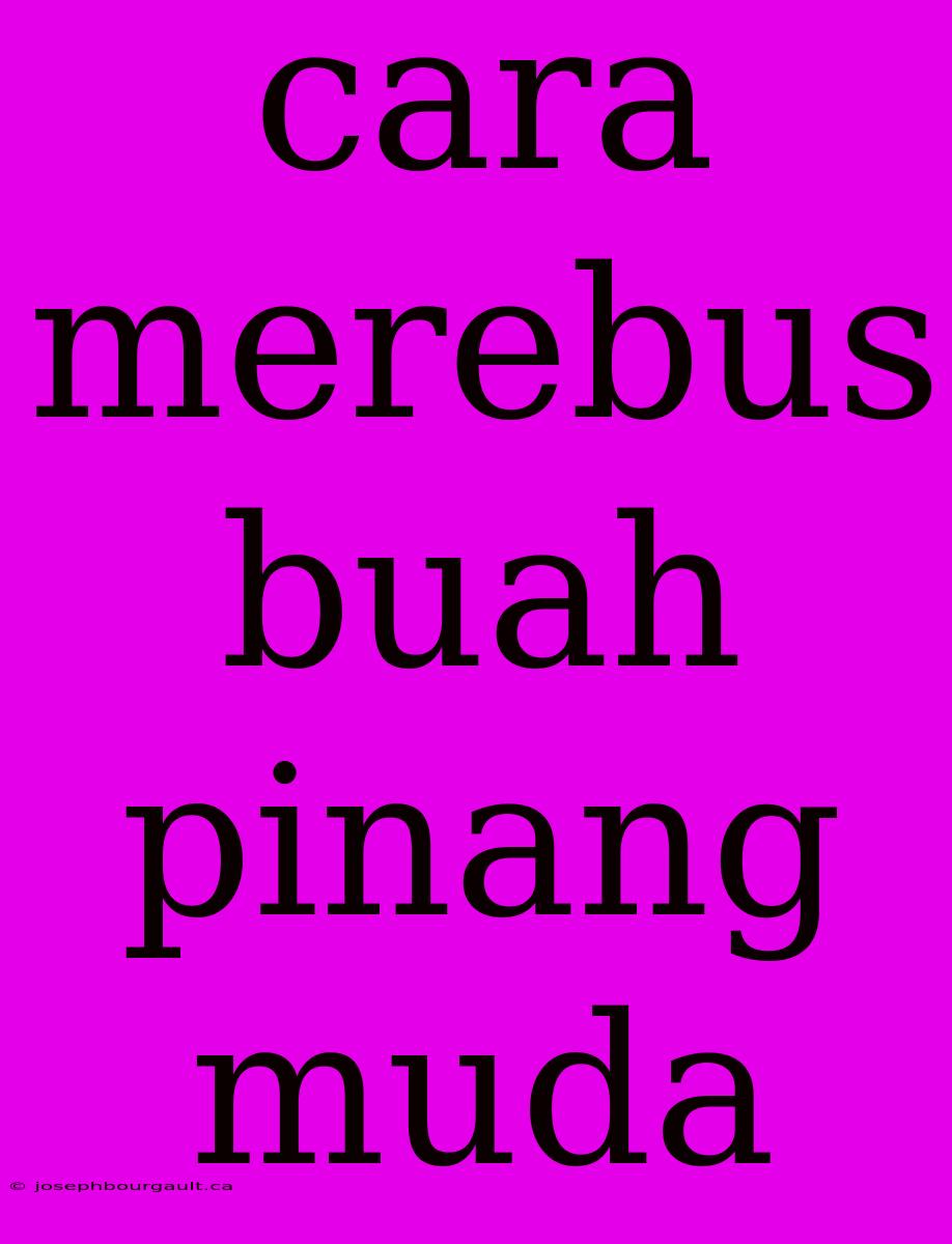 Cara Merebus Buah Pinang Muda