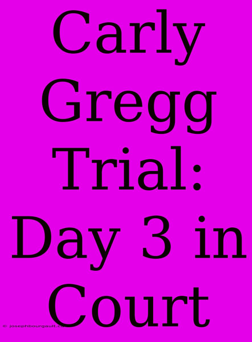 Carly Gregg Trial: Day 3 In Court