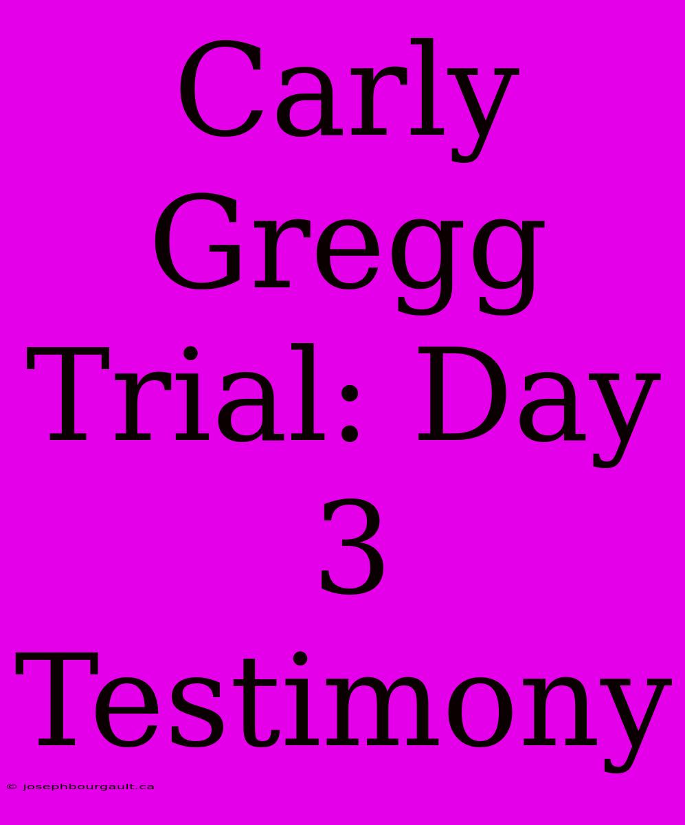 Carly Gregg Trial: Day 3 Testimony