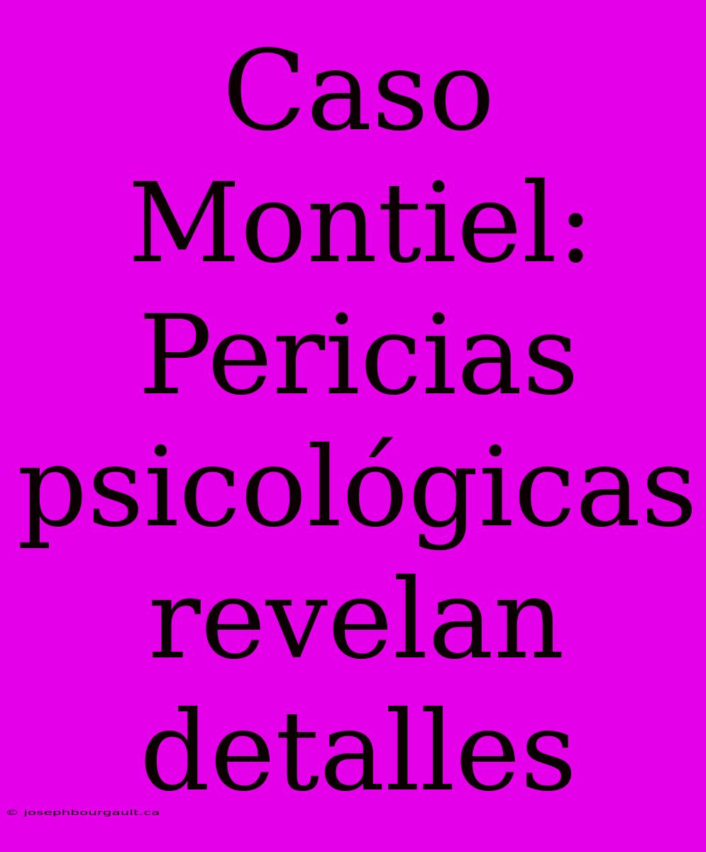 Caso Montiel: Pericias Psicológicas Revelan Detalles