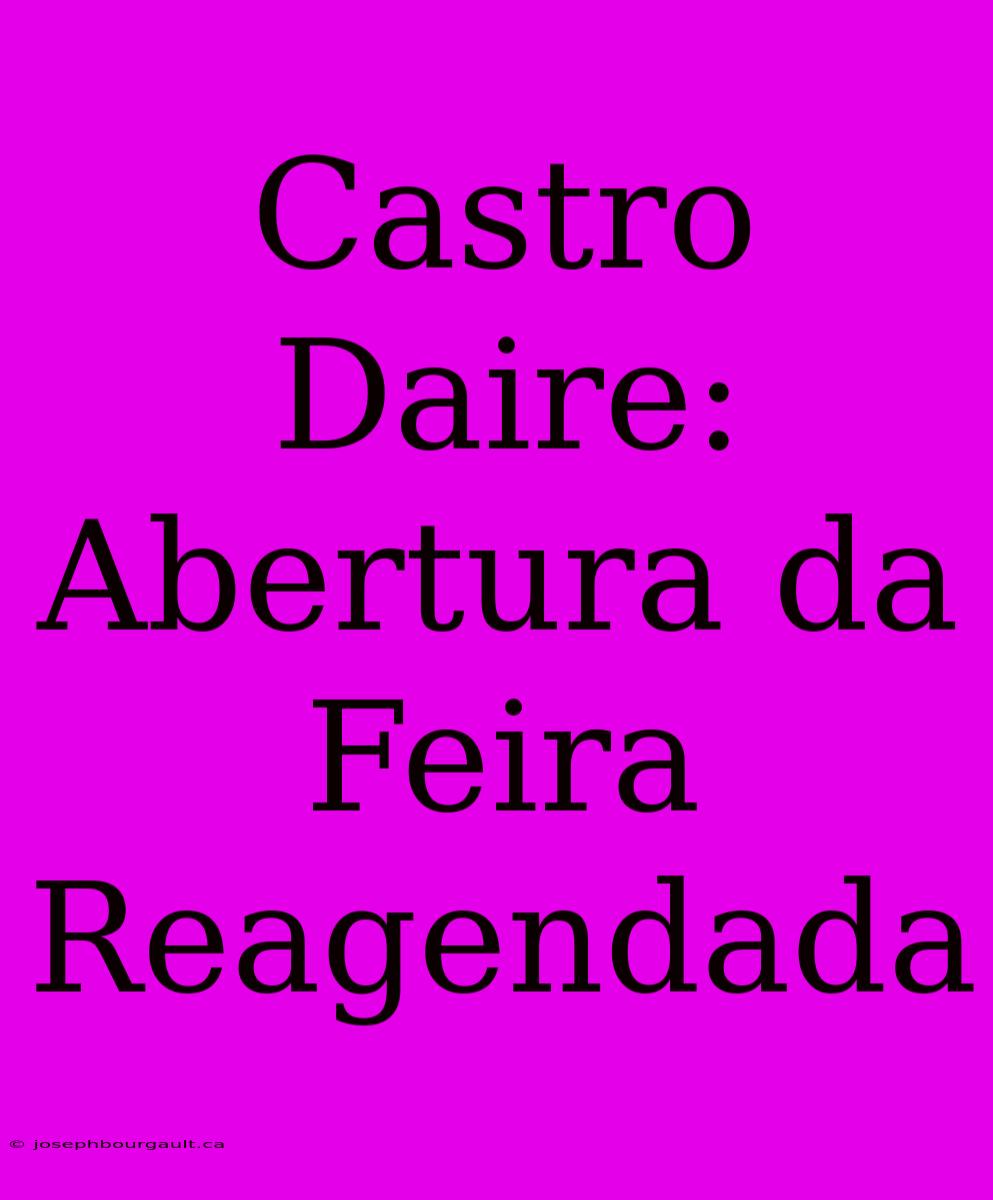 Castro Daire: Abertura Da Feira Reagendada