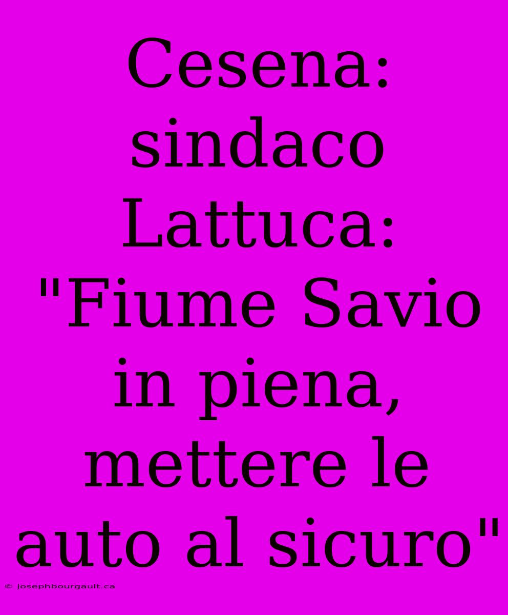 Cesena: Sindaco Lattuca: 