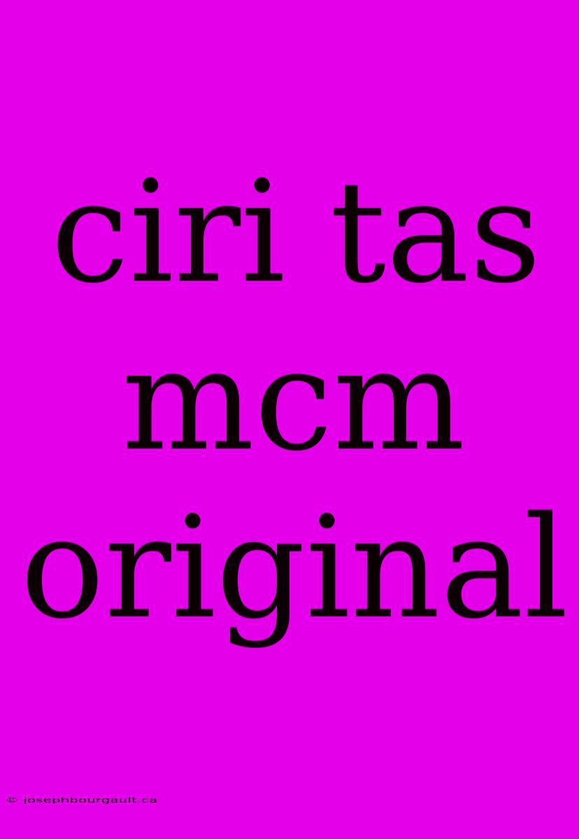 Ciri Tas Mcm Original