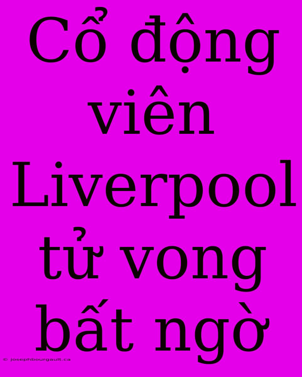 Cổ Động Viên Liverpool Tử Vong Bất Ngờ