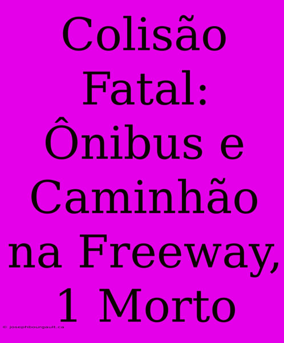 Colisão Fatal: Ônibus E Caminhão Na Freeway, 1 Morto