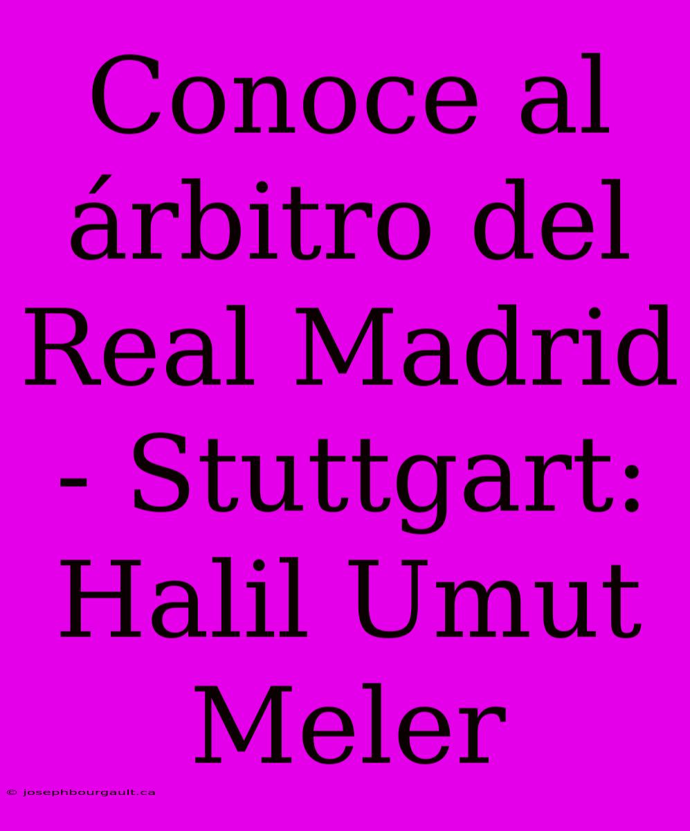 Conoce Al Árbitro Del Real Madrid - Stuttgart: Halil Umut Meler