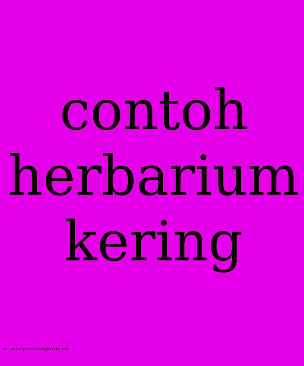 Contoh Herbarium Kering