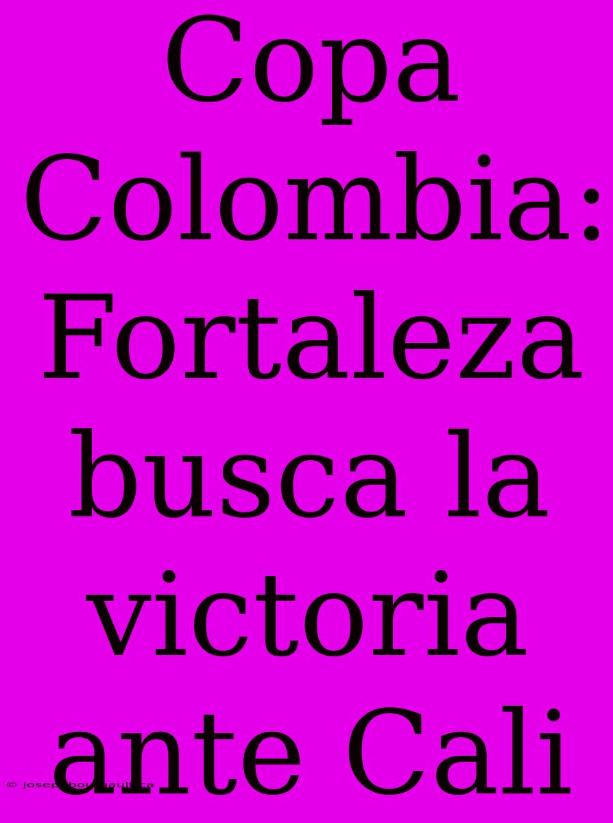 Copa Colombia: Fortaleza Busca La Victoria Ante Cali