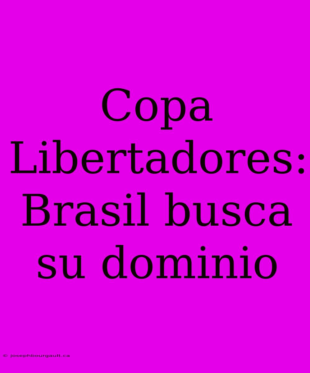 Copa Libertadores: Brasil Busca Su Dominio