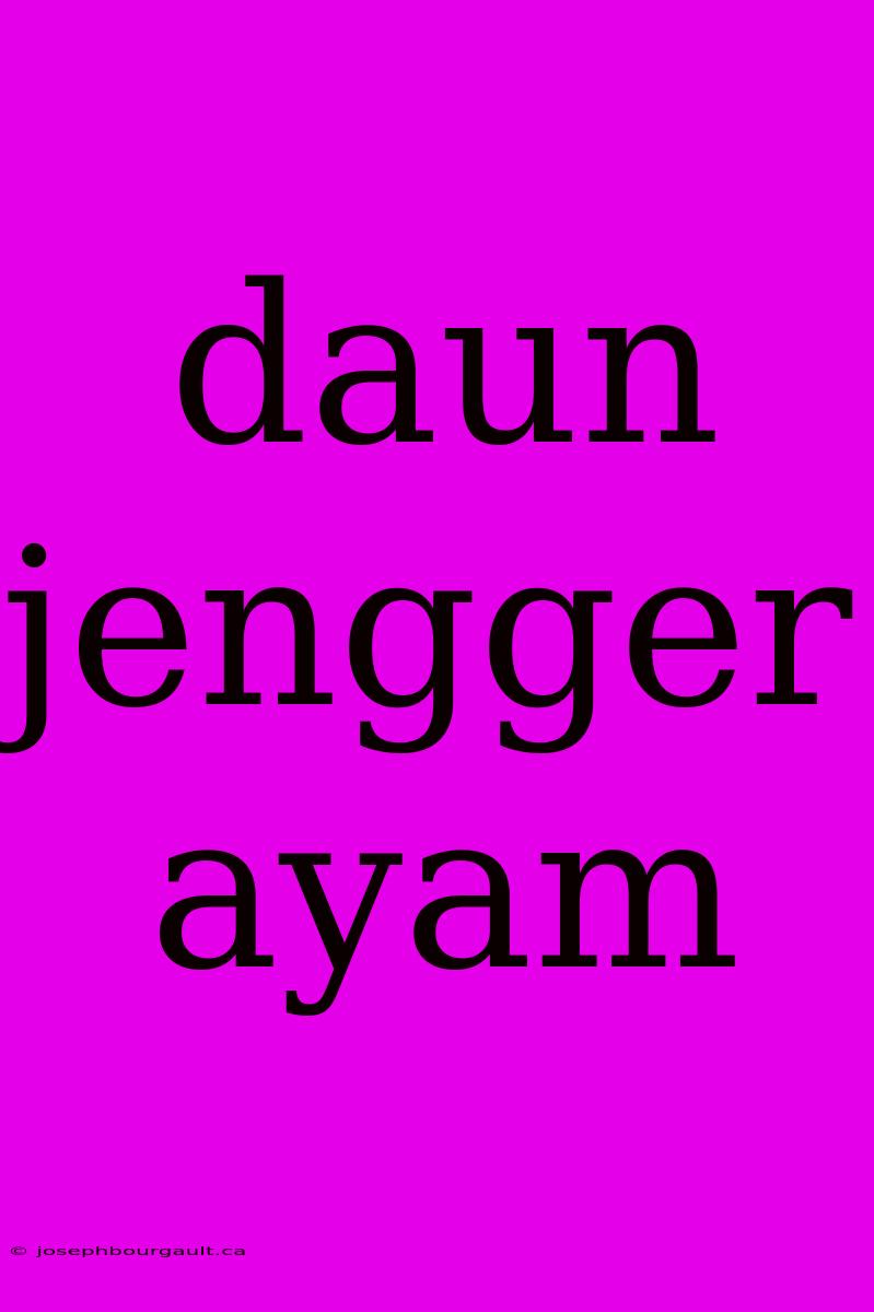 Daun Jengger Ayam