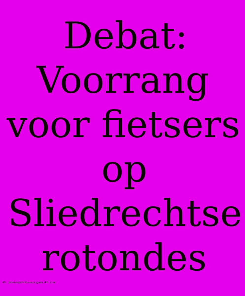 Debat: Voorrang Voor Fietsers Op Sliedrechtse Rotondes