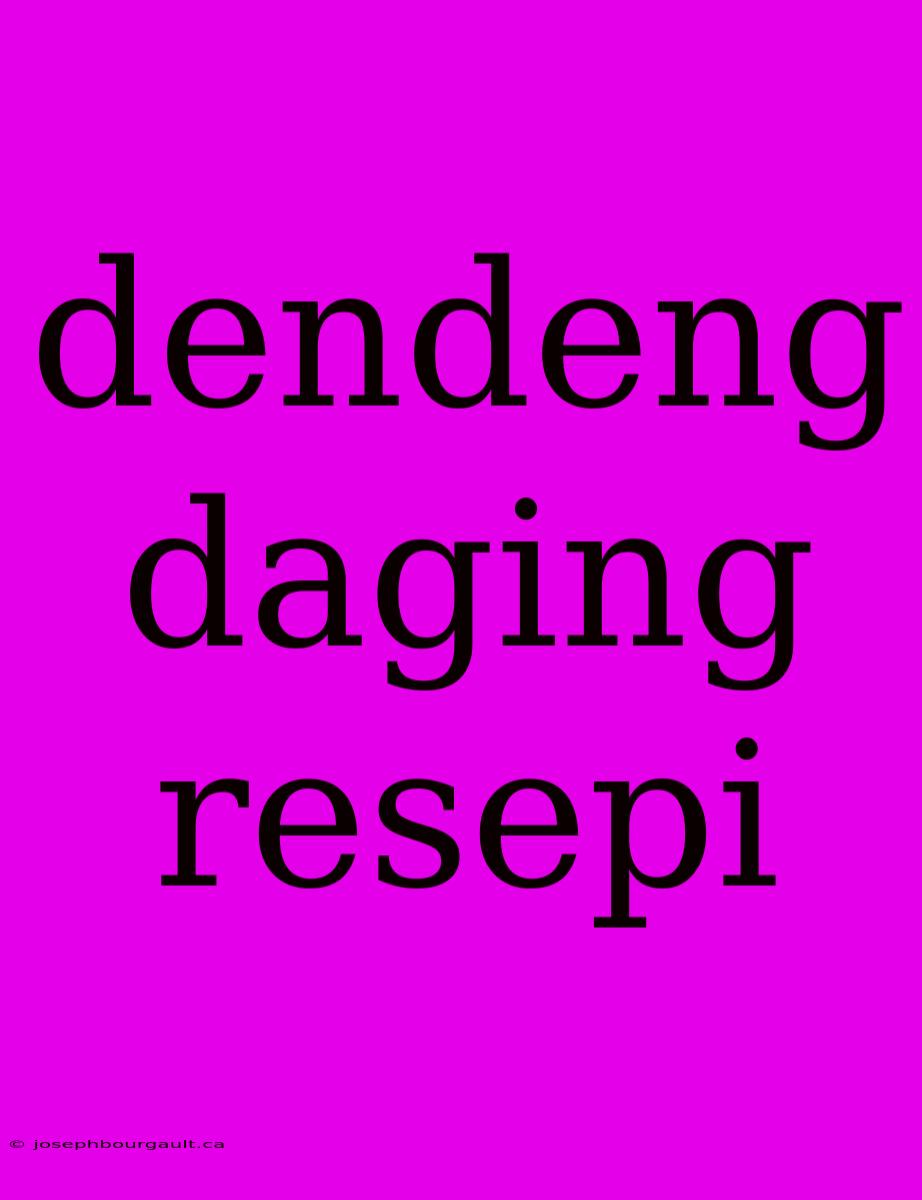 Dendeng Daging Resepi