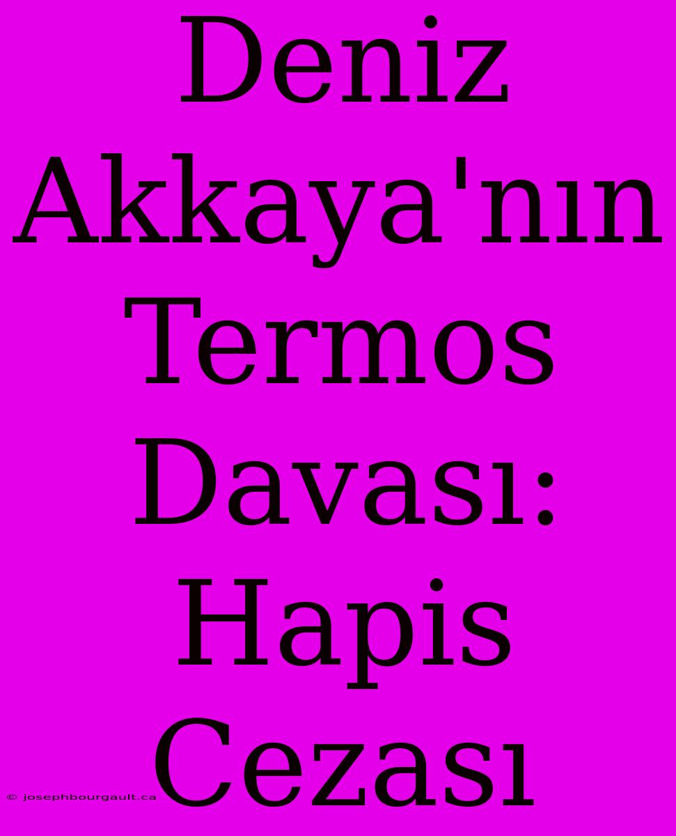 Deniz Akkaya'nın Termos Davası: Hapis Cezası