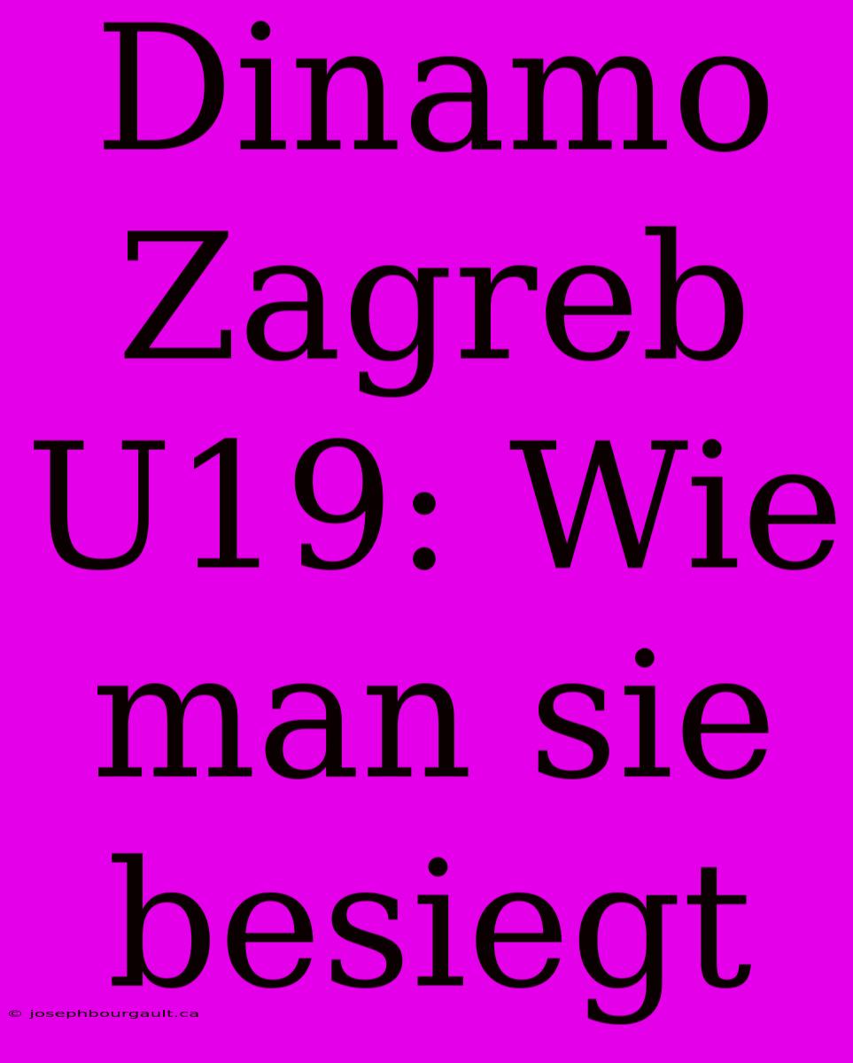 Dinamo Zagreb U19: Wie Man Sie Besiegt