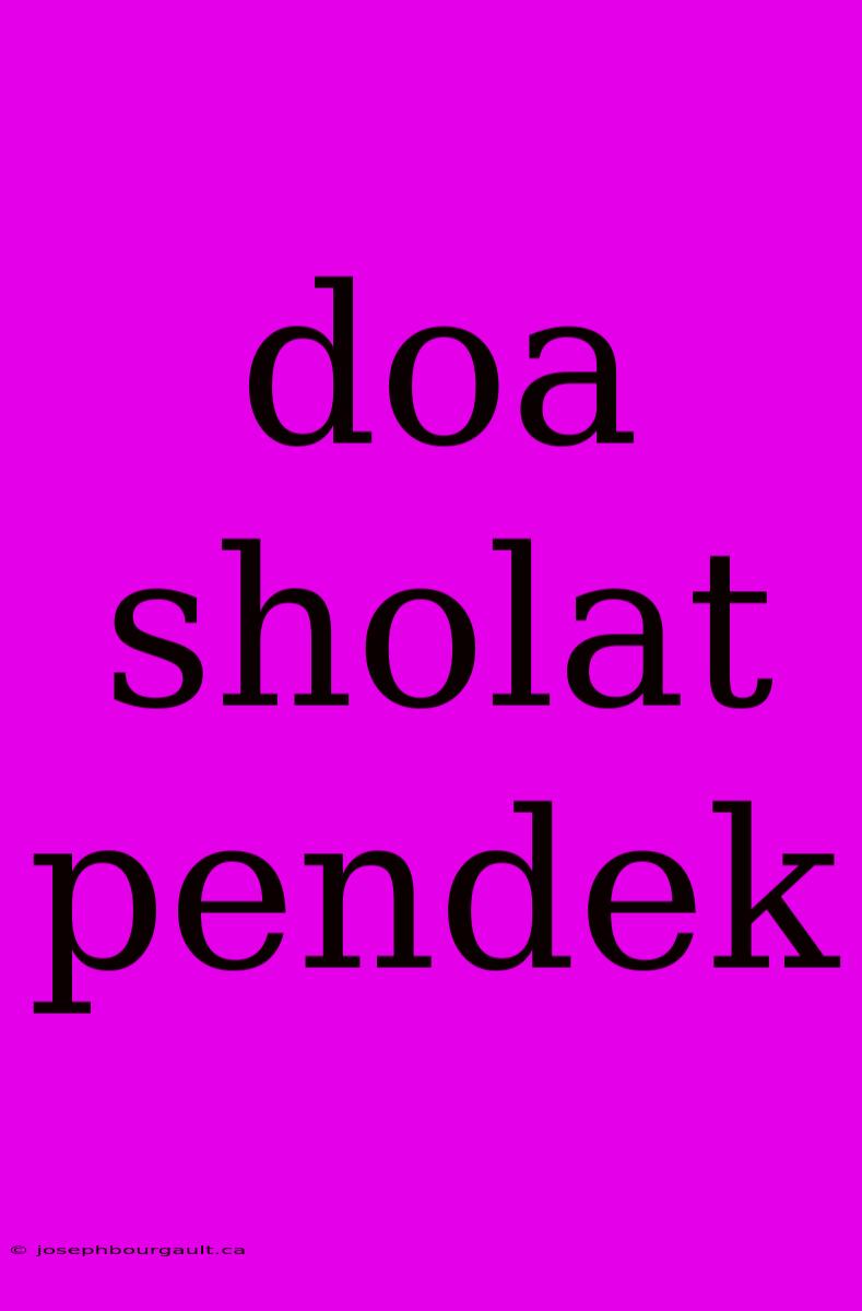 Doa Sholat Pendek