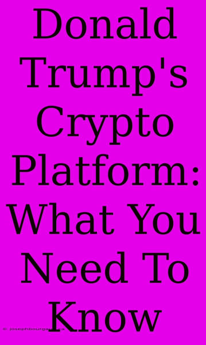 Donald Trump's Crypto Platform: What You Need To Know