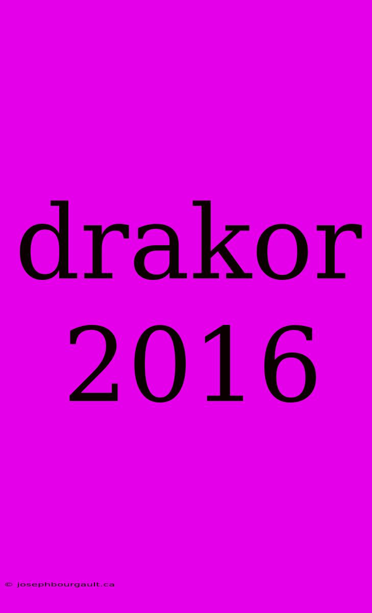 Drakor 2016