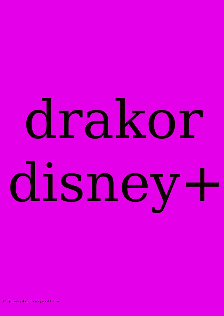 Drakor Disney+