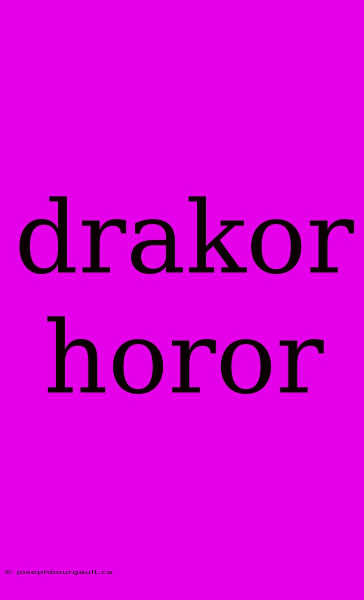 Drakor Horor