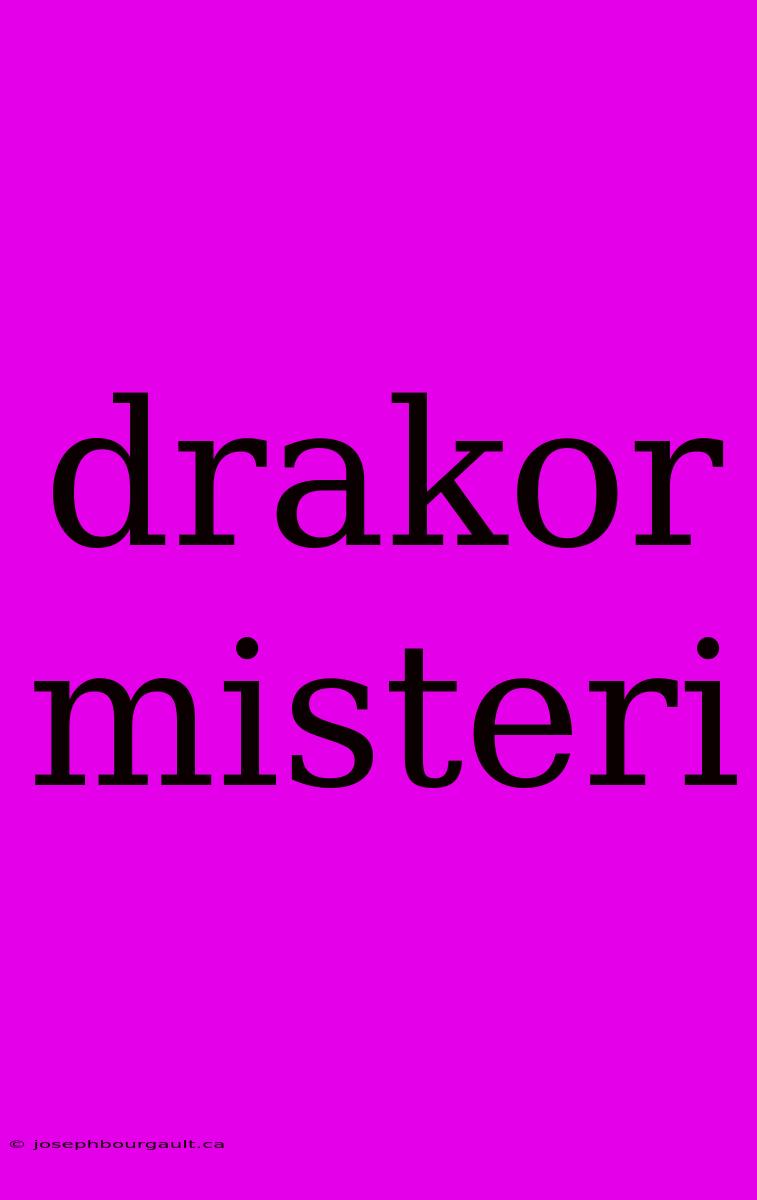 Drakor Misteri