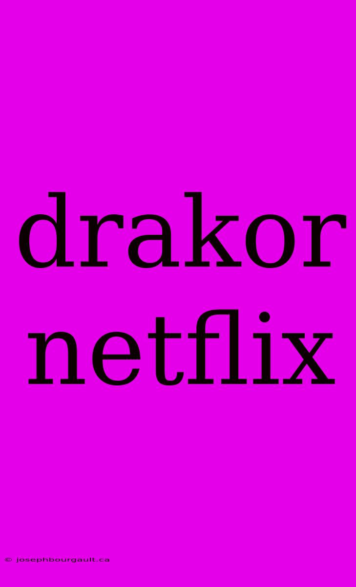 Drakor Netflix