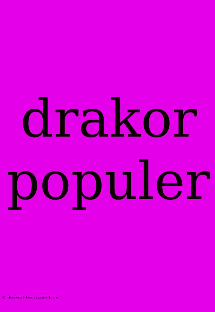 Drakor Populer