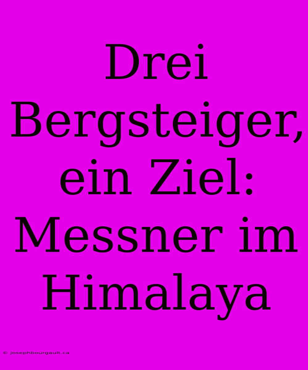 Drei Bergsteiger, Ein Ziel: Messner Im Himalaya