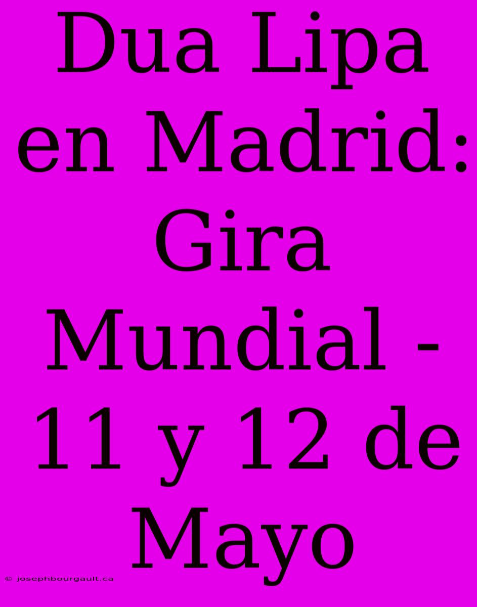 Dua Lipa En Madrid: Gira Mundial - 11 Y 12 De Mayo