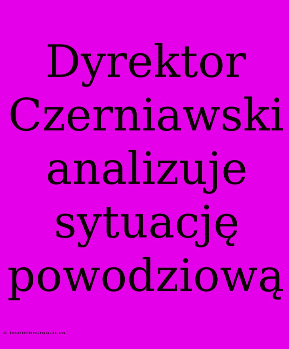 Dyrektor Czerniawski Analizuje Sytuację Powodziową