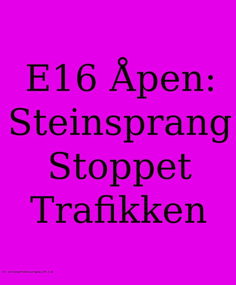 E16 Åpen: Steinsprang Stoppet Trafikken