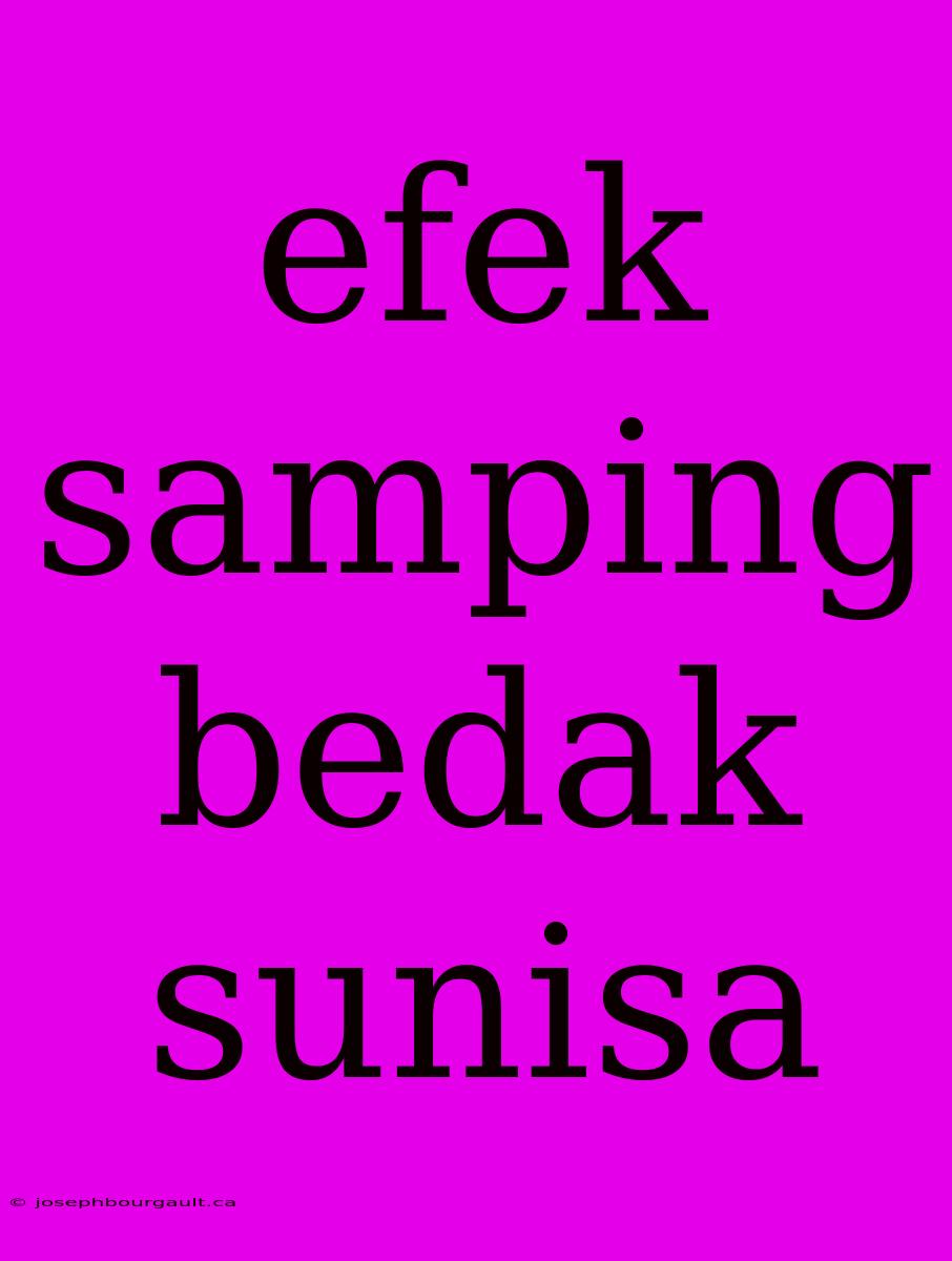 Efek Samping Bedak Sunisa