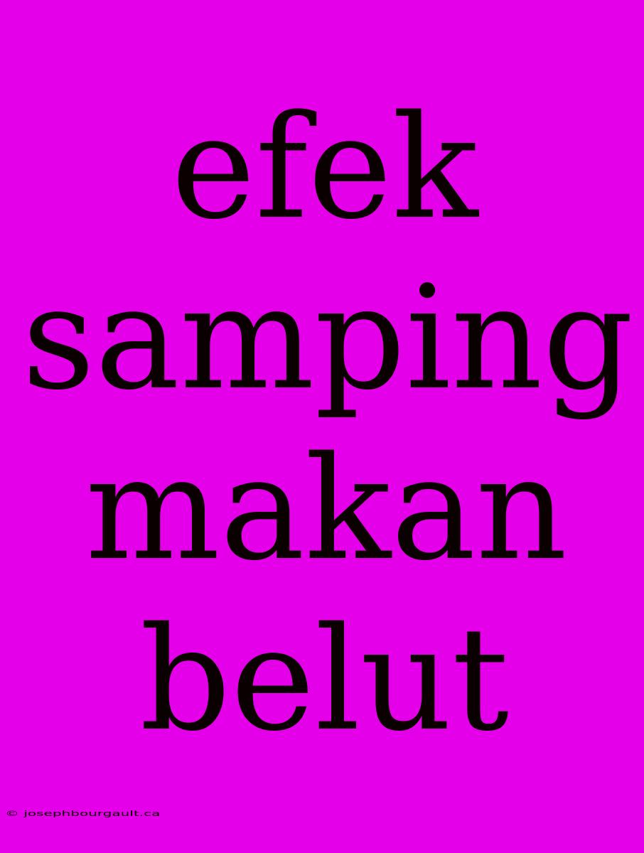 Efek Samping Makan Belut