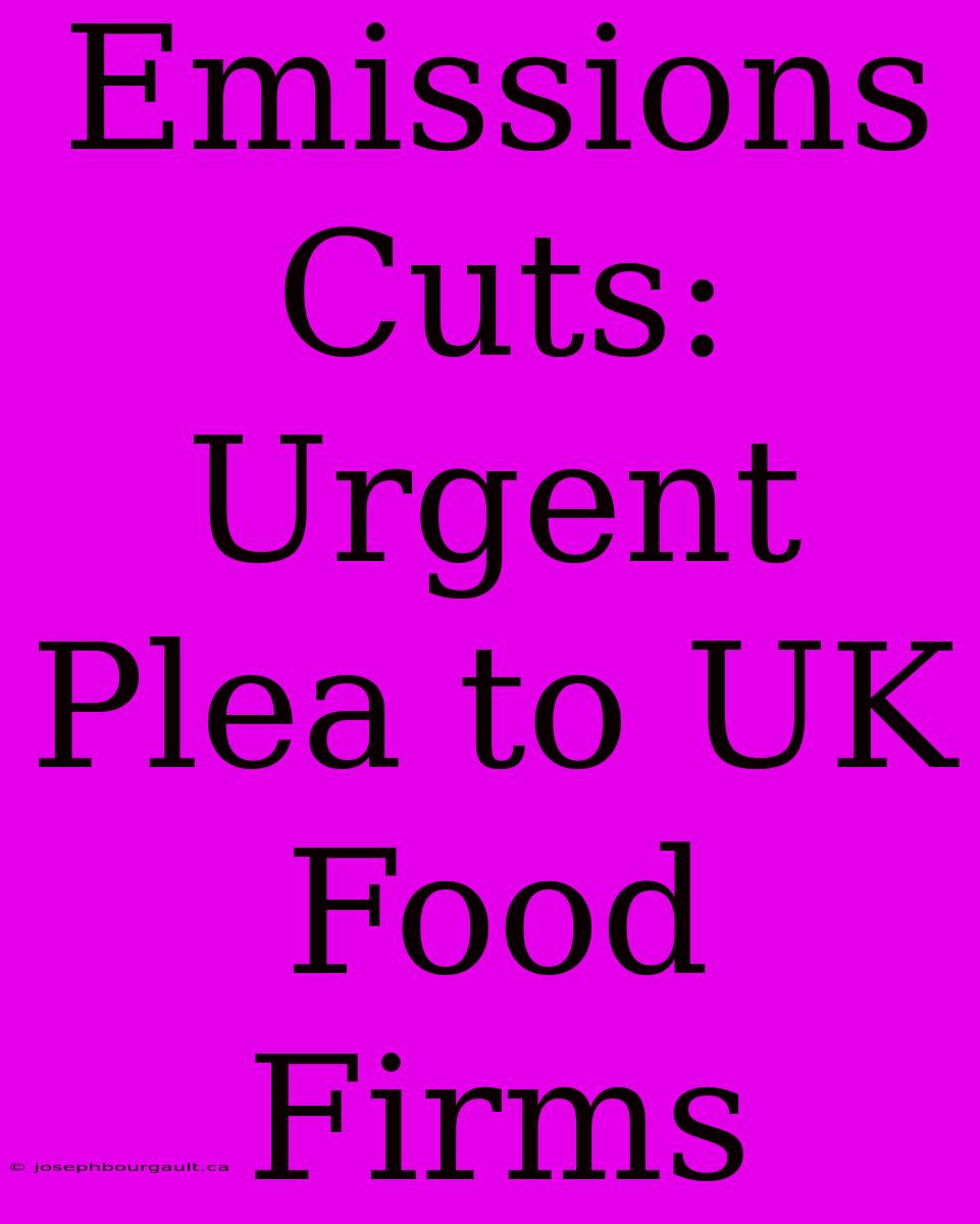 Emissions Cuts: Urgent Plea To UK Food Firms