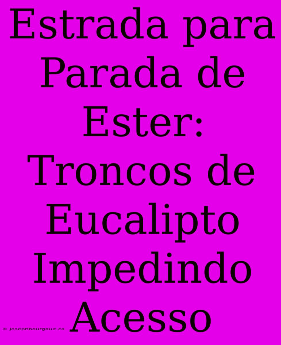 Estrada Para Parada De Ester: Troncos De Eucalipto Impedindo Acesso