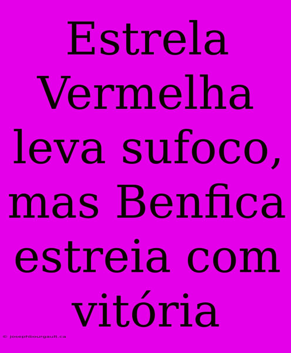 Estrela Vermelha Leva Sufoco, Mas Benfica Estreia Com Vitória