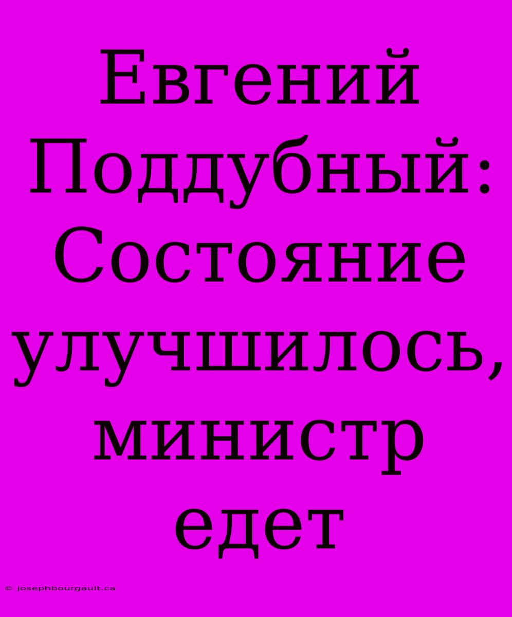 Евгений Поддубный: Состояние Улучшилось, Министр Едет