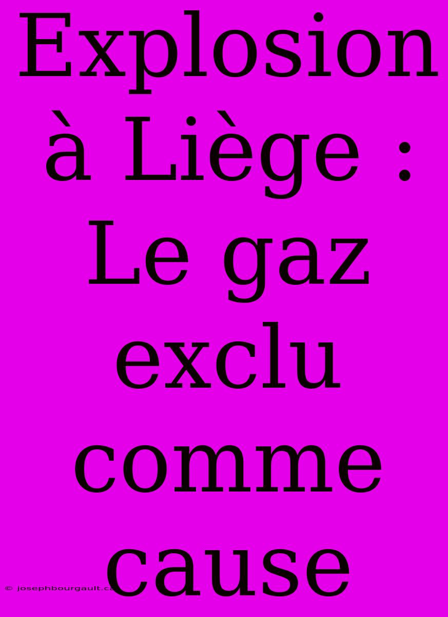 Explosion À Liège : Le Gaz Exclu Comme Cause