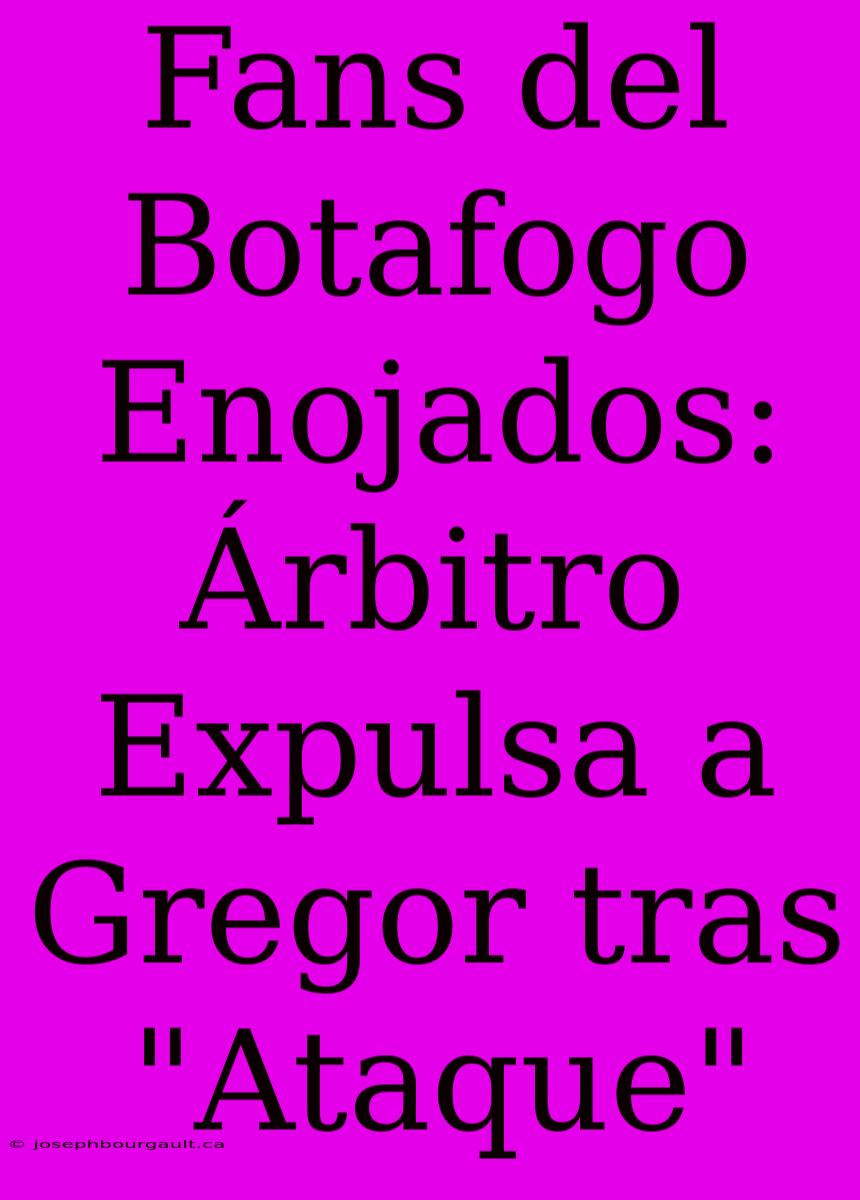 Fans Del Botafogo Enojados: Árbitro Expulsa A Gregor Tras 