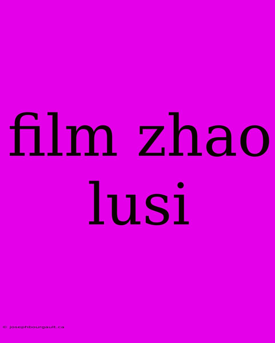 Film Zhao Lusi