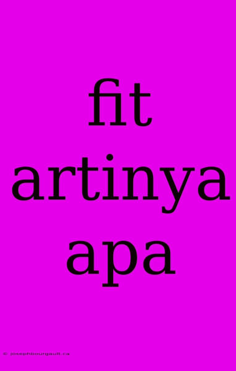 Fit Artinya Apa