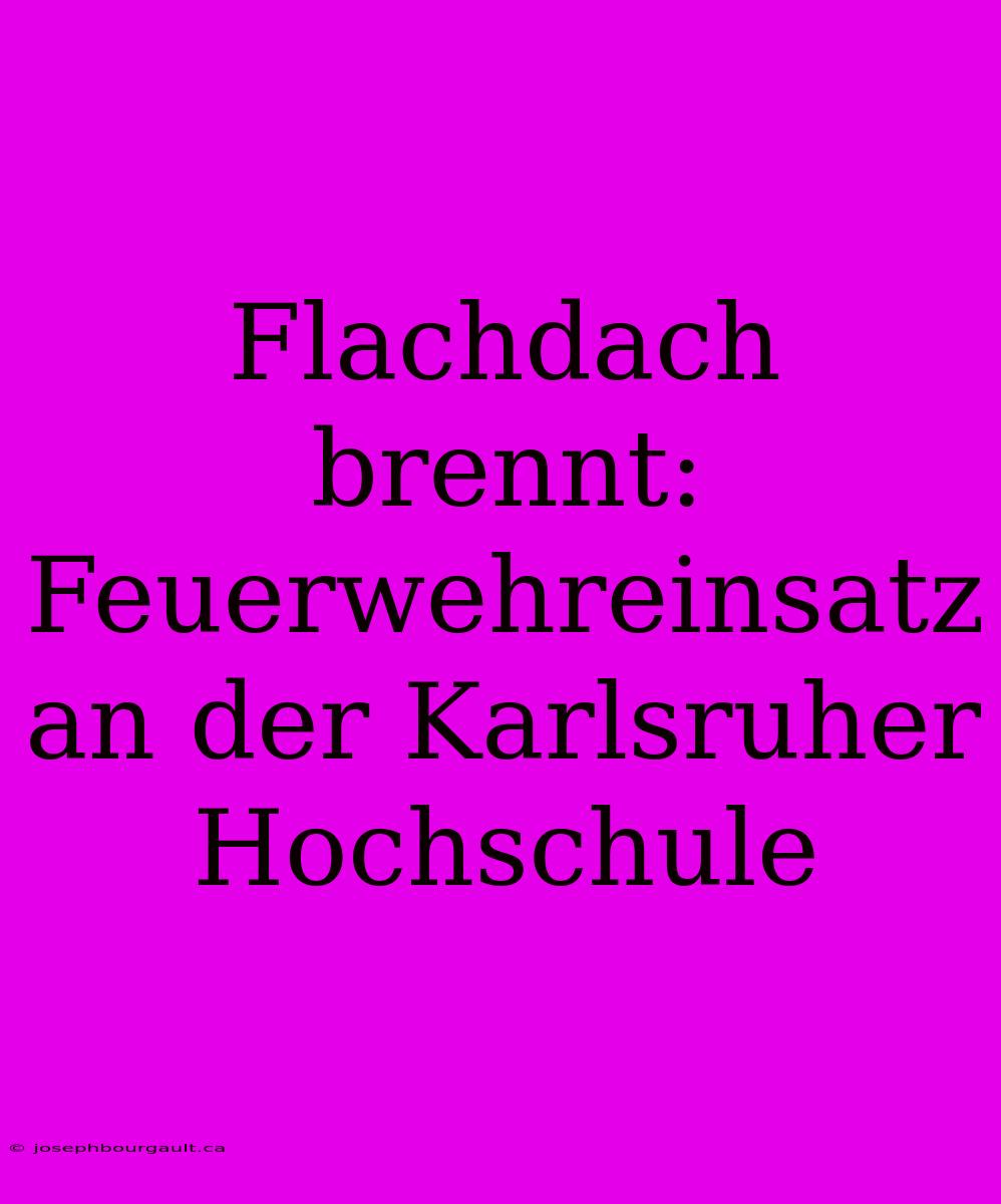 Flachdach Brennt: Feuerwehreinsatz An Der Karlsruher Hochschule