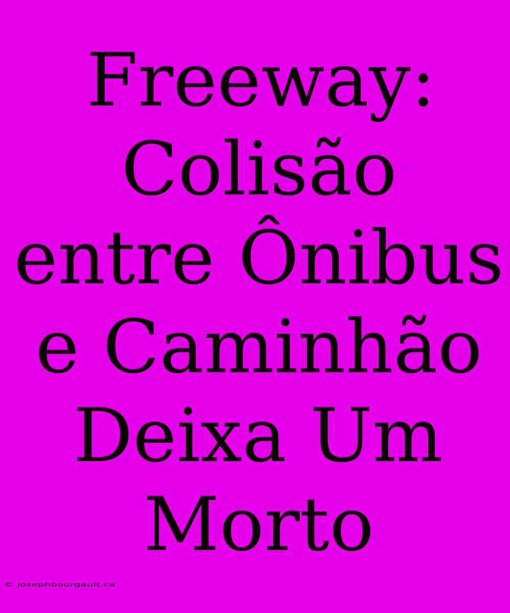 Freeway: Colisão Entre Ônibus E Caminhão Deixa Um Morto