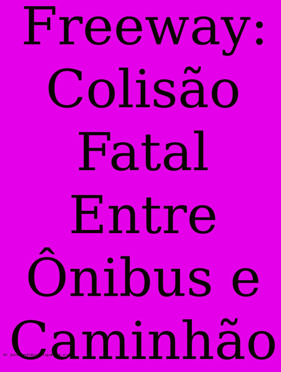 Freeway: Colisão Fatal Entre Ônibus E Caminhão