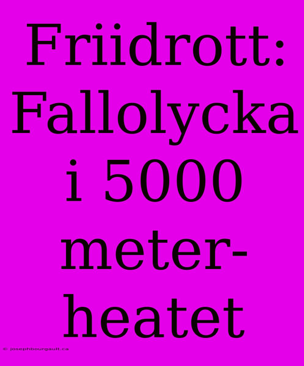 Friidrott: Fallolycka I 5000 Meter-heatet