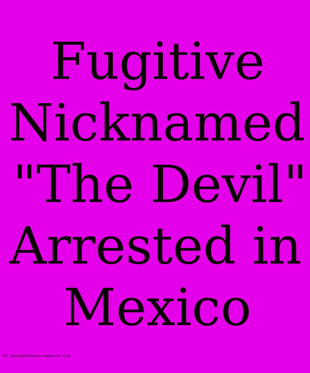 Fugitive Nicknamed 