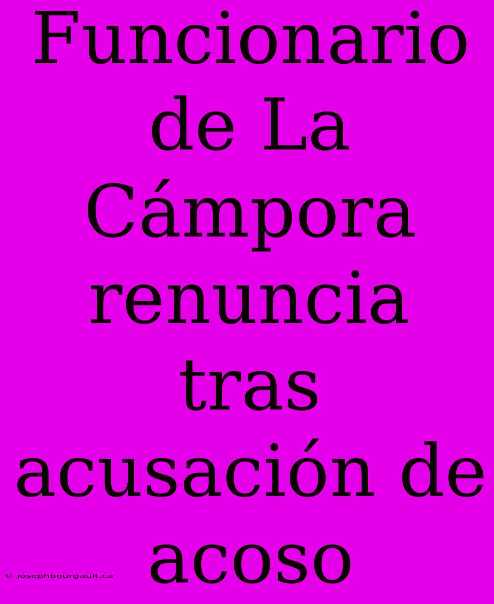 Funcionario De La Cámpora Renuncia Tras Acusación De Acoso